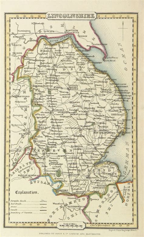Map Of Lincolnshire England 1842 Lincolnshire Map Map Historical