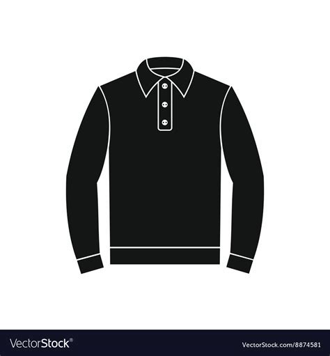 Long Sleeve Polo Shirt Icon Simple Style Vector Image