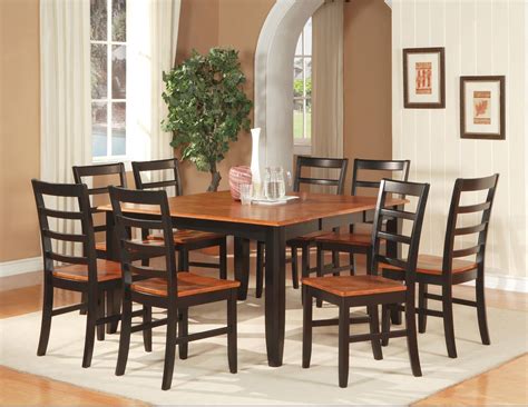 Explore our dining chairs, bar stools, wine racks & credenzas here! Parfait 9-Pc Square Dining Set, Table with 8 wood seat ...