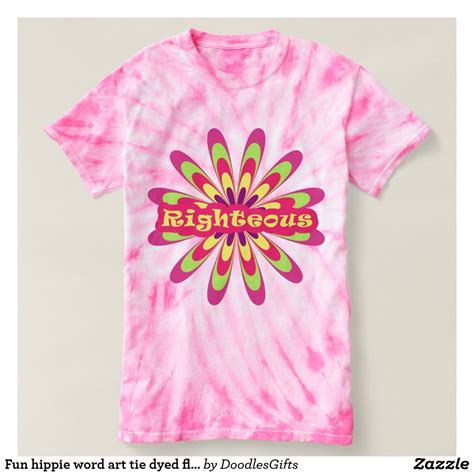 fun-hippie-word-art-tie-dyed-flower-t-shirt-t-shirts-for-women,-tribal,-shirts