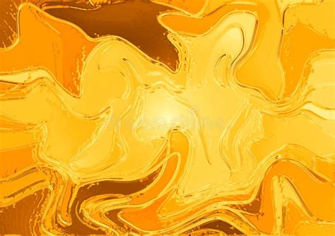 Abstract Liquid Yellow Marble Pattern Background Stock Illustration