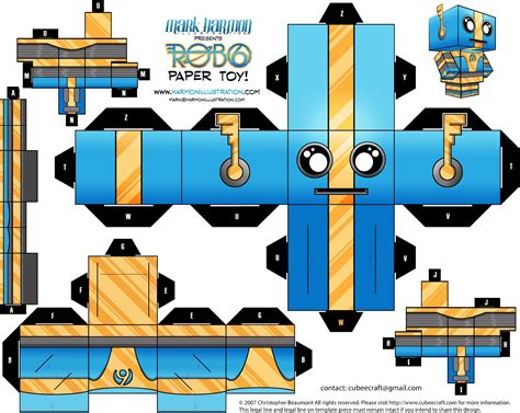 The Blog Of Mark Harmon Illustration Robo 6 Paper Toy