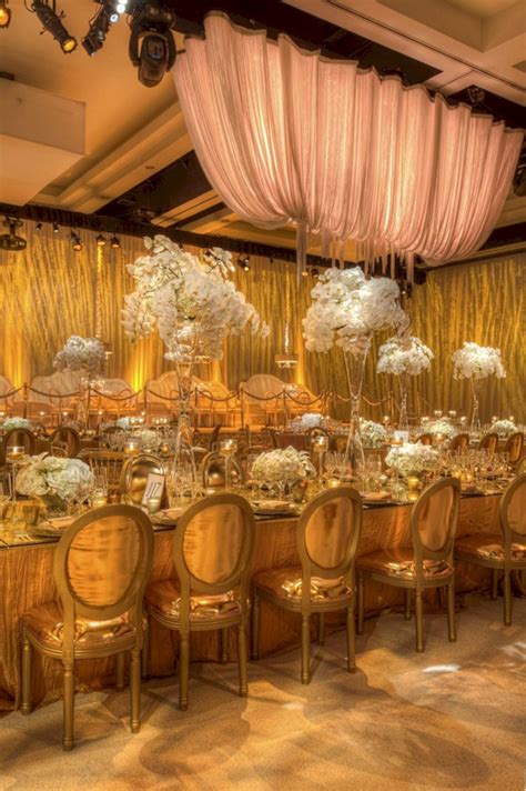 Wedding decoration ideas can still be incredibly unique on a budget. White and Gold Wedding Decorations - OOSILE
