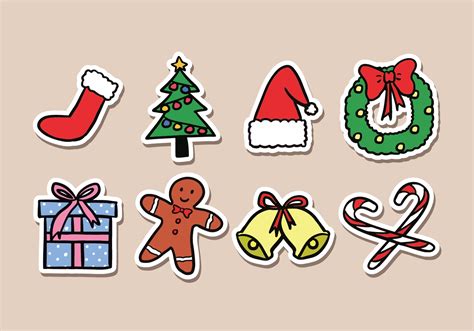 christmas sticker vector art icons and graphics for free download