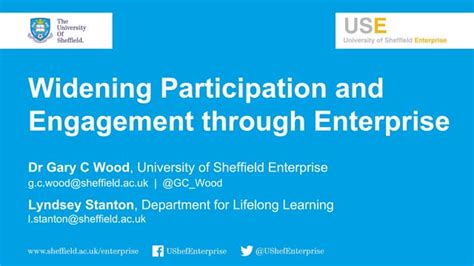 Widening Participation And Engagement Through Enterprise Ppt