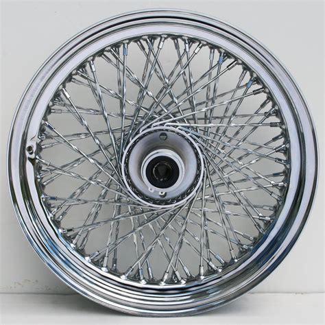 80 Spoke Chrome Twisted 16x3 Wheel For Harley Sportster Fx Fl Dyna Softail