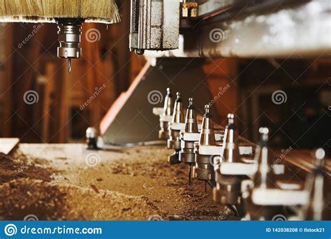 Cnc Wood Cutting Cutter Machine With Numerical Control Stock Photo