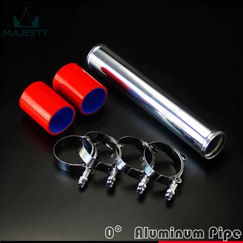 Mm Aluminum Turbo Intercooler Pipe Piping Tubing Red Silicon