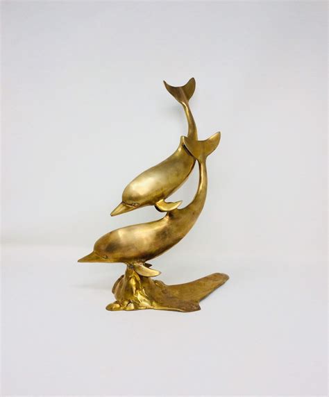 Vintage Brass Dolphin Sculpture In 2021 Sculpture Vintage Brass