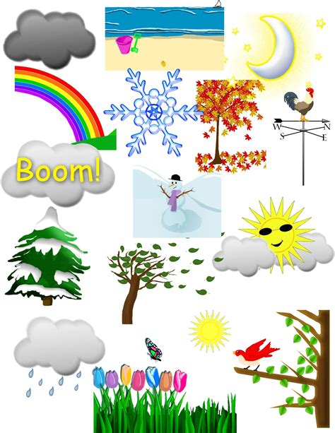 Weather And Seasons Clip Art Clip Art Seasons Classroom Material