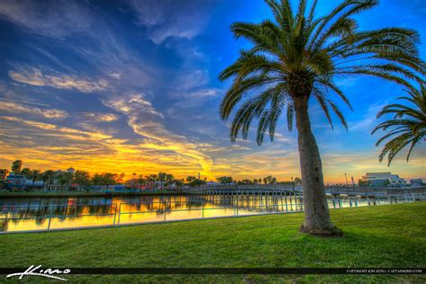 Daytona Beach Florida Sunset Halifax River Royal Stock Photo