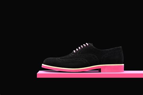 Mens Black And Pink Suede Wingtip Dress Shoes Bold Society