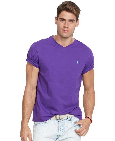 Polo Ralph Lauren Jersey V Neck T Shirt In Purple For Men Lyst