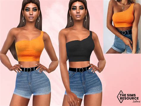The Sims Resource Summer Denim Shorts Outfit