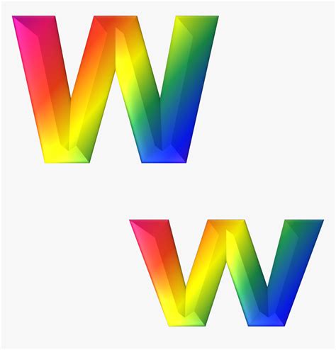 Letter W 3d Abc Alphabet Rainbow Clipart Letters Free Rainbow