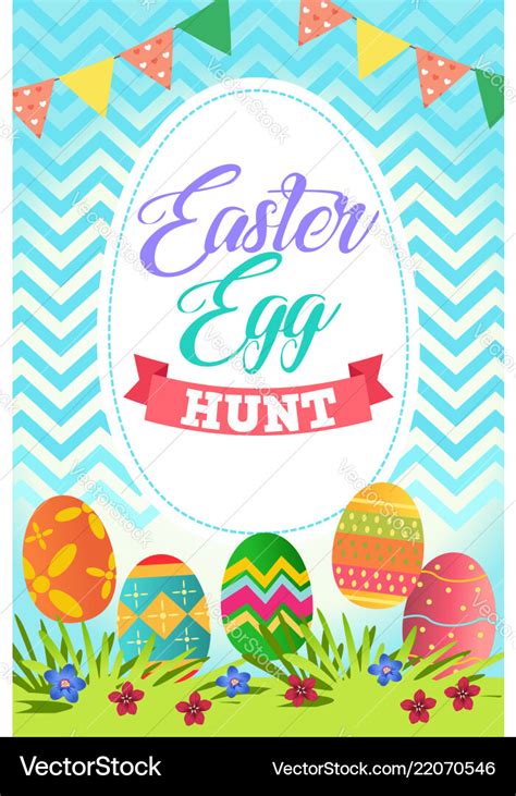 Easter Egg Hunt Poster Royalty Free Vector Image