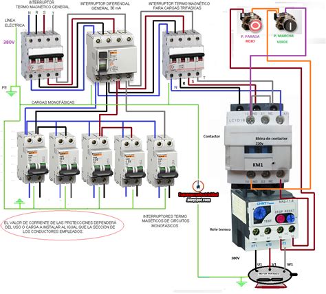 Cuadro Electrico Trifasico Con Maniobra Marcha Paro Esquemas