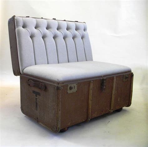 Suitcase Chair Linen Trunk Chairs Repurposed Repurposed Furniture