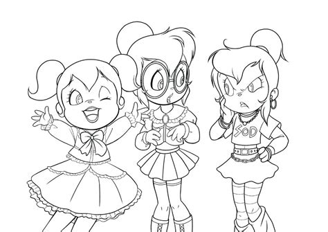 Draw Chipettes Coloring Pages Sketch Coloring Page