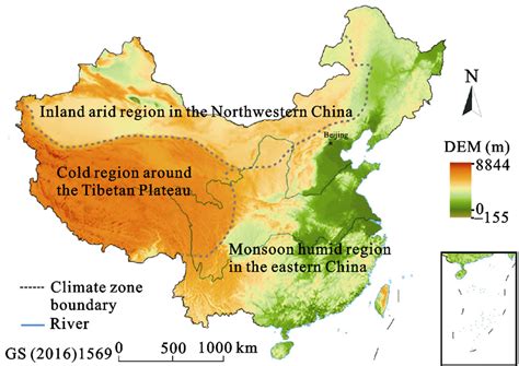 Chinas Terrain And Geographic Regions Data From Zheng Et Al 2015