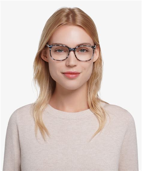 Absolutely Square Gray Floral Full Rim Eyeglasses Eyebuydirect Canada
