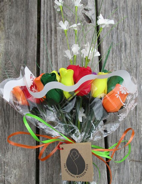 gay pride lgbtq wooden rose bouquet the original wooden rose etsy