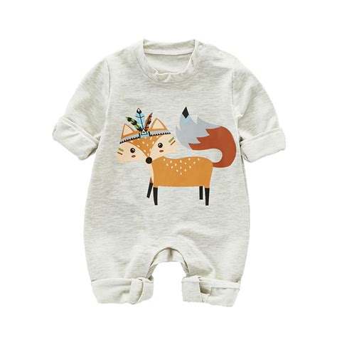 2018 New Style Baby Rompers Boy Girl Long Sleeve Newborn Clothes Print