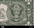 Reverse of US one dollar bill closeup macro, 1 usd banknote, great seal ...