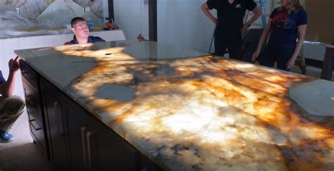 Here Is A Breathtakingly Beautiful Custom Backlit Countertop Using Led
