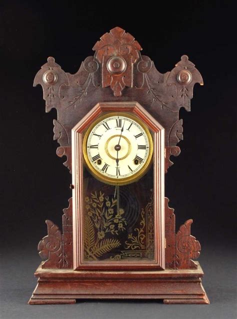 Seth Thomas Walnut Mantle Clock 298 8 Day Half Hour St
