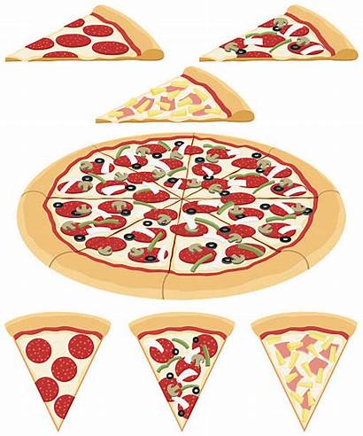 Pizza Vector Slice Clip Illustrations Clipart Vectors