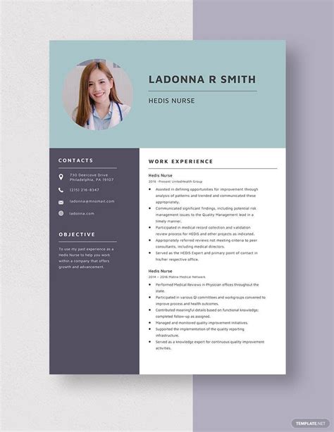 Hedis Nurse Resume In Pages Word Download