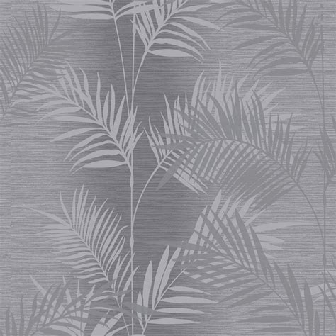 Arthouse Diamond Palm Leaf Wallpaper Charcoal Wallpaper