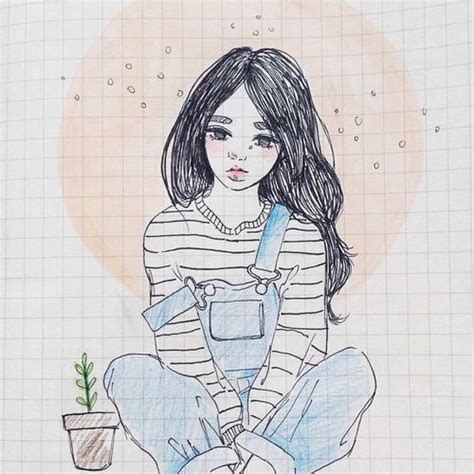 Aesthetic drawing tumblr the first settlers of japan the jōmon people c. girl, aesthetic, and drawing image | Girl drawing, Art ...
