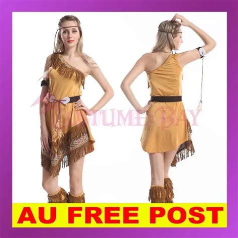 Ladies Pocahontas Native American Indian Wild West Fancy Dress Party Costume 22 84 Picclick