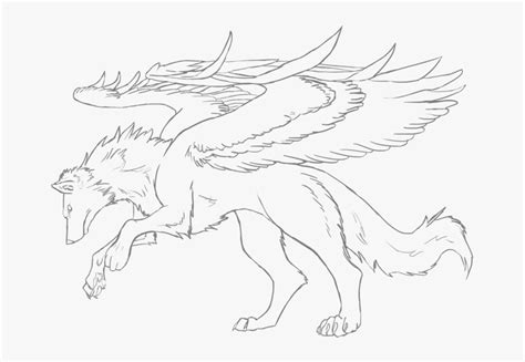 Winged Wolf Pack Coloring Pages