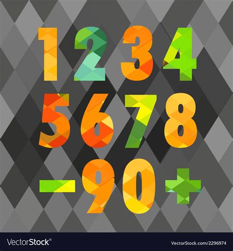 Set Of Numbers With Geometric Pattern Royalty Free Vector