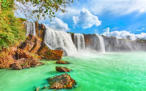 Wallpaper Vietnam Dray Nur Waterfall Beautiful Nature