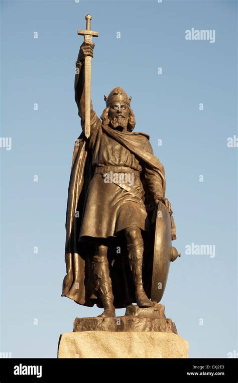 The Statue Of King Alfred The Great Looks Down Over The City Of