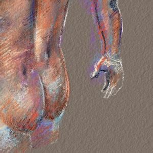 Original Erotic Sensual Wall Art Male Nude Back Drawing Etsy