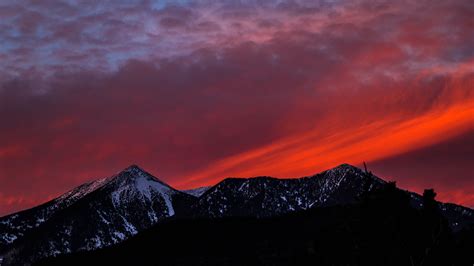 Wallpaper Mountain Top Sky Sunset Nature Landscape 5120x2880