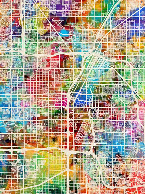 Madurai has a total area of 57.13 square miles (147.97 km2). Las Vegas City Street Map Digital Art by Michael Tompsett