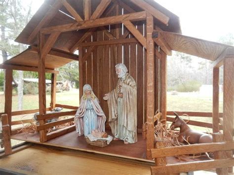 Wood Nativity Stable Creche By Themomandpopwoodshop On Etsy Nativity