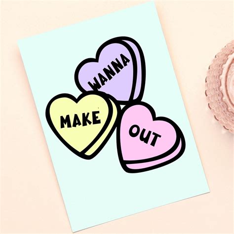 Candy Hearts Wanna Make Out Valentines Day Note Etsy