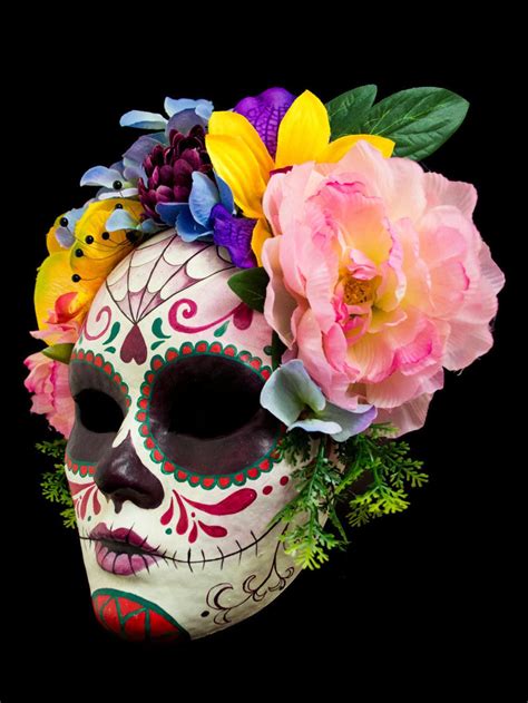 Day Of Dead Mask Halloween Makeup Sugar Skull Paper Mache Mask