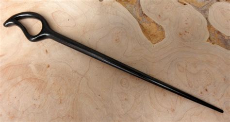 Ebony 7 34 Inch Long Handmade Black Raindrop Hair Stick Pin Pic