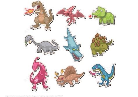 Dinosaur Printable Stickers Free Printable Papercraft Editable