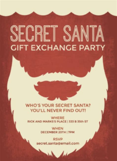 Secret Santa Email Template 2 Free Secret Santa Template Printables