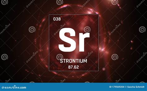 Strontium As Element Of The Periodic Table D Illustration On Red