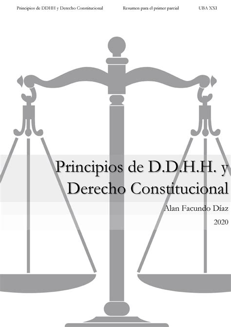 Principios De Ddhh Y Derecho Constitucional Resumen 1er Parcial Uba